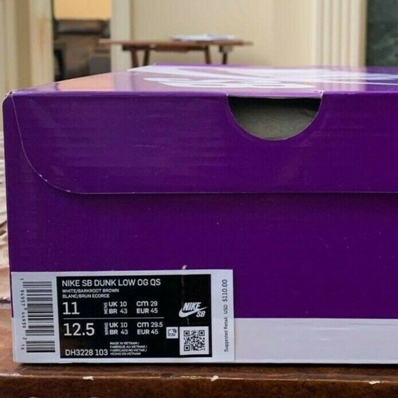 Nike SB Dunk Low OG QS x Supreme Barkroot Brown - Picture 2 of 5